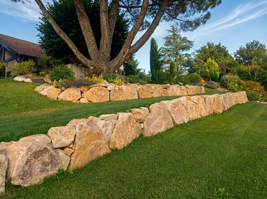 Jardin aménagé en extérieur, vue diurne